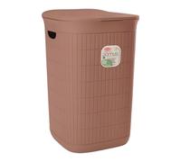 Sicignano Portabiancheria Domus 50 Lt in Plastica Riciclata ? Contenitore Salvaspazio con Coperchio, Design Moderno, 37x36x56h cm ? Made in Italy (Mocha Mousse)