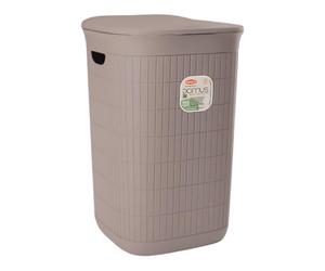 Sicignano | Portabiancheria Domus 50 Lt in Plastica Riciclata ? Contenitore Salvaspazio con Coperchio, Design Moderno, 37x36x56h cm ? Made in Italy (Greige)