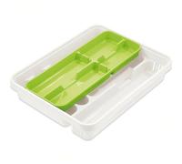 Sicignano Portaposate per Cassetti - Modelli Piccolo, Grande, Mixy con Inserto e Bella Plus - Vaschette Multiscomparto in Diversi Colori (Bianco/Lime, Con inserto)