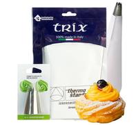Sicignano | Sac à Poche Tasca da Pasticciere in Cotone con Beccuccio F5 per Decorazioni Torte Pasticceria Zeppole di San Giuseppe - Sacca per Crema Dolci, Borsa per Decorazione (1, 50 cm)