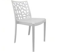 Sicignano | Sedia Bianca Matrix 55x47x82h cm, Plastica - Impilabile, Resistente agli UV, Facile da Pulire, Antiscivolo, Arredo Interno Esterno Bar Pub Giardino Terrazzo, Made in Italy