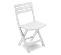 Sicignano | Sedia Pieghevole Bianca, Leggera e Comoda per Interni ed Esterni, 44x41x78 cm, Polipropilene - Giardino Balcone Terrazzo Spiaggia (1)