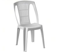 Sicignano | Sedia Stella in Polipropilene Bianco, Monoblocco Impilabile Finitura Opaca, 48x53x86h cm - Arredo Interno Esterno Giardino Balcone Terrazzo Made in Italy