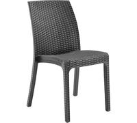 Sicignano | Sedia Virginia Antracite in Polipropilene - Effetto Rattan, 59x47x86 cm, Made in Italy - Per Arredo Giardino, Bar, Ristoranti