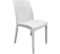 Sicignano | Sedia Virginia Bianca in Polipropilene - Effetto Rattan, 59x47x86 cm, Made in Italy - Per Arredo Giardino, Bar, Ristoranti