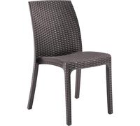 Sicignano | Sedia Virginia Marrone in Polipropilene - Effetto Rattan, 59x47x86 cm, Made in Italy - Per Arredo Giardino, Bar, Ristoranti