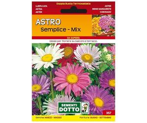 Sicignano | Semi Astro Semplice in Miscuglio Mix, Pianta Annuale con Fiori a Margherita, Steli Lunghi e Robusti, Busta Extra - 4 Confezioni da 2g, Pianta da Potatura, Adatta a Pieno Sole