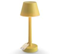 Sicignano Set 2 Lampade da Tavolo LED Ricaricabile Grillo, 3W, 3000K, Touch Control, IP44, USB Type-C, Multicolore (Giallo)