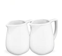 Sicignano | Set 2 Lattiere Grandi in Porcellana Bianca 210 ml h.10 - Perfetta per Latte o panna da condividere - Elegante e Funzionale per Colazioni e Ristorazione