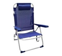 Sicignano Set 2 Sdraio in Alluminio Ø22 mm, Telo Textilene, con Cuscino, 115 x 64 x 50h cm (Blu)