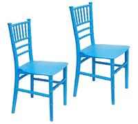 Sicignano | Set 2 Sedioline Baby in Plastica per Bambini - Seduta Ergonomica Robusta, Perfetta per Ludoteca Asilo, Facile da Pulire, Colore Blu, 31x28x62h cm, Portata Massima 75 kg