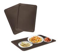 Sicignano | Set 2 Vassoi Euronorm per Mense, Polipropilene Alimentare Marrone 53x37 cm 660 g Impilabile Made in Italy, Capacità 2 Piatti 2 Bicchieri 1 Piatto Piccolo