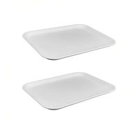 Sicignano | Set 2 Vassoi Fast Food Ideale per Fast Food Paninerie Pizzerie, Polipropilene Alimentare Bianco 41,5x30,5 cm 370 g Impilabile Made in Italy, Capacità 1 Piatto 1 Bicchiere
