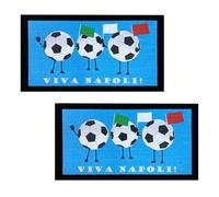Sicignano | Set 2 Zerbini Prisma Fantasia Napoli 40x70 Rettangolare, Tappeto Gomma con Stampa Digitale, Eco-Friendly, Antiscivolo, Facile da Pulire, Interni Esterni, Made in Italy (Viva Napoli)