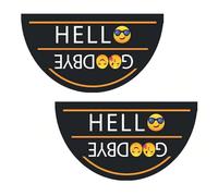 Sicignano | Set 2 Zerbini Prisma Mezzaluna 40x70 cm Fantasia Antiscivolo, Spessore 4-5 mm, 100% Gomma Riciclata con Stampa Digitale, Adatto a Interni Esterni, Made in Italy (Benvenuto)