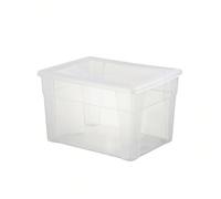 Sicignano | Set 3 Contenitori Storage Visual Box XL High Trasparenti con Coperchio | 39x29x24h cm, 20 Litri | Plastica Alimentare, Multiuso per Casa, Ufficio, Cucina e Garage