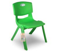 Sicignano | Set 3 Pezzi Sedia per Bambini in Plastica Verde Impilabile, 34x32x48h cm, Portata 60 kg, Impermeabile per Interni ed Esterni | Asilo Sale Attesa e Scuole Materne