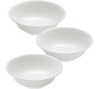 Sicignano | Set 3 Piatti Fondi in Melamina Resistenti Bianco Ø20x6,5 cm | Per Zuppe, Finger Food, Dessert, Aperitivi, Antipasti, Stoviglie Moderne | Lavabile in Lavastoviglie)