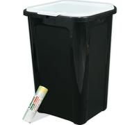 Sicignano | Set 4 Pattumiere Coverline per Raccolta Differenziata, 44 Lt - Cestino Bidone Spazzatura, Interni Cucina - Omaggio 10 Sacchetti Immondizia Colorati (Indifferenziata)