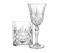 Sicignano | Set 6 Calici CL.27 con 6 Bicchieri CL.34 Melodia per Vino Acqua Whisky Liquori Cocktail, Cristallo Ecologico, Trasparenti, Resistenti, Uso Quotidiano, per Casa Ristorante Feste