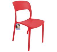 Sicignano Set di 2 Sedie Noemi in Polipropilene Senza Braccioli per Giardino, Esterni e Interni, Leggere, Impermeabili e Facili da Pulire (Rosso)