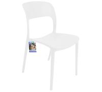Sicignano Set di 2 Sedie Noemi in Polipropilene Senza Braccioli per Giardino, Esterni e Interni, Leggere, Impermeabili e Facili da Pulire (Bianco)