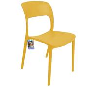 Sicignano Set di 2 Sedie Noemi in Polipropilene Senza Braccioli per Giardino, Esterni e Interni, Leggere, Impermeabili e Facili da Pulire (Senape)