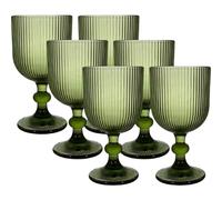 Sicignano | Set di 6 Calici in Pasta di Vetro, per 6 Persone, Bicchieri Ideali per la Tavola, Resistenti e Duraturi, Lavabili in Lavastoviglie, Colore Verde,Blu, 336 ml (12, VERDE)