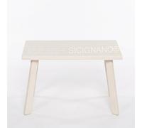 Sicignano Set Ortigia Divano 2 Posti, 2 Poltrone e Tavolino, 4 Posti, Struttura in Legno, Made in Italy, Blu/Beige (Bianco/Beige, Tavolino)