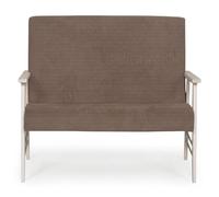 Sicignano Set Ortigia Divano 2 Posti, 2 Poltrone e Tavolino, 4 Posti, Struttura in Legno, Made in Italy, Blu/Beige (Bianco/Beige, Divano)