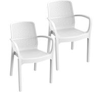 Sicignano | Set per Esterni Sedia Numana Tavolo 90x90cm, Impermeabili, Impilabili, Resistente UV, Ideale per Interno Esterno Bar Ristoranti Locali Commerciali (2, Sedia Numana)