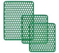 Sicignano | Set Tappetini per Lavello in Gomma Colore Acqua Marina, 1 Scolapiatti 40x32 cm, 2 Fondo Lavello 33x29 cm - Multiuso, Resistente, Made in Italy