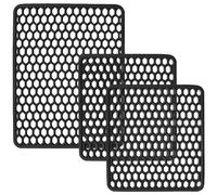 Sicignano | Set Tappetini per Lavello in Gomma Colore Nero, 1 Scolapiatti 40x32 cm, 2 Fondo Lavello 33x29 cm - Multiuso, Resistente, Made in Italy