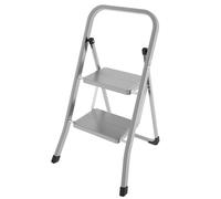 Sicignano Sgabello Scaletta Ferro 2 Gradini Stabilo - Pieghevole, Antiscivolo, Portata 150 Kg, Gradini 30 × 20 Cm, Altezza 46 Cm, Acciaio Verniciato, Certificato Tüv