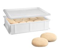 Sicignano | Vaschetta Cassetta Service per Impasti 40×30x10h cm con Coperchio con Fondo e Pareti Chiuse, Capacità 10 litri, Impilabile, Bianco, Polietilene Alimentare Lavabile in Lavastoviglie