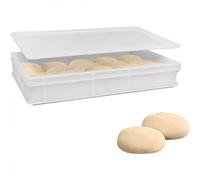 Sicignano | Vaschetta Cassetta Service per Impasti 60x40x10h cm con Coperchio con Fondo e Pareti Chiuse, Capacità 19 litri, Impilabile, Bianco, Polietilene Alimentare Lavabile in Lavastoviglie