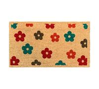 Sicignano | Zerbino in Fibra di Cocco Rettangolare Gulliver 40x70 cm con Fondo Antiscivolo - Tappeto Ingresso Esterno Interno, Pulizia Casa Ufficio (3, Floreale 2)