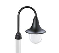 Sicignano Zoe Lampada Testa Palo da Esterno, Nero, Diffusore Trasparente in Termoplastico, Attacco Ø 60mm, Portalampada E27, Classe II (2)