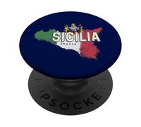 Sicilia Bandiera Italia Retro Regione Mappa Vintage Souvenir PopSockets PopGrip Adesivo
