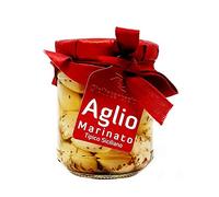 Sicilia Bedda - Aglio Marinato Gr. 180 in Elegante Vasetto Vetro - Prodotto 100% Siciliano