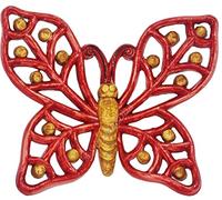 sicilia bedda - Animali Portafortuna in Ceramica Siciliana - Dipinti a mano (Farfalla Smerlata 14x12 CM)