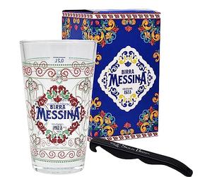 sicilia bedda - BICCHIERE BIRRA MESSINA ED. LIMITATA 0.2 CL - Tributo agli Artisti Siciliani con Apribottiglia (Luminarie di Trapani)