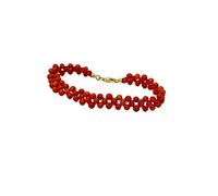 sicilia bedda - Bracciale in Corallo Rosso del Mediterraneo - Argento 925 - Prodotto Realizzato a mano - IDEA REGALO (Perline di Corallo)