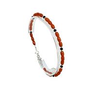 sicilia bedda - Bracciale in Corallo Rosso del Mediterraneo e Agata Nera - Prodotto Realizzato a Mano.