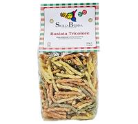 Sicilia Bedda - Busiate Trapanesi Artigianali di Grano Duro Siciliano Trafilate in Bronzo - Prodotte a Trapani come da Tradizione Gastronomica - Confezione da 500 Grammi (Busiata Trapanese Tricolore)