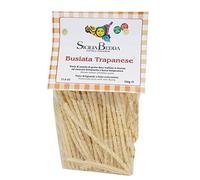 Sicilia Bedda - Busiate Trapanesi Artigianali di Grano Duro Siciliano Trafilate in Bronzo - Prodotte a Trapani come da Tradizione Gastronomica - Confezione da 500 Grammi (Busiata Trapanese Lunga)