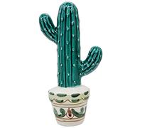 sicilia bedda - Cactus in Ceramica di Caltagirone - Prodotto Artigianale realizzato interamente a Mano (Altezza 25 Centimetri, Verde)