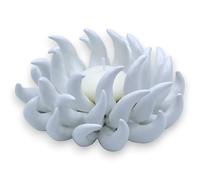 SICILIA BEDDA CAPACI Anemone di Mare portacandela in Pregiata Ceramica Ø 14/15 cm e h 7 cm ca. (1Unità) con 9 opzioni Colore - Bianco