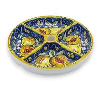 SICILIA BEDDA CAPACI Antipastiera Rotonda a Quattro Scomparti in Ceramica Caltagirone - Ø 18 cm cm ca. (1Unità) con Quattro opzioni Colore - Blue