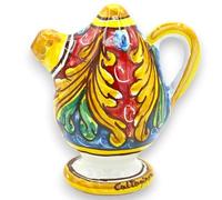 SICILIA BEDDA CAPACI Bummulo Malandrino Caltagirone, Borraccia, h 11 cm ca. - in Vari decori (1 unità) - Decoro 4